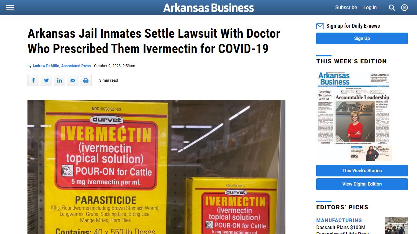 Arkansas Jail Inmates Settle Lawsuit With Doctor Who Prescribed Them ...